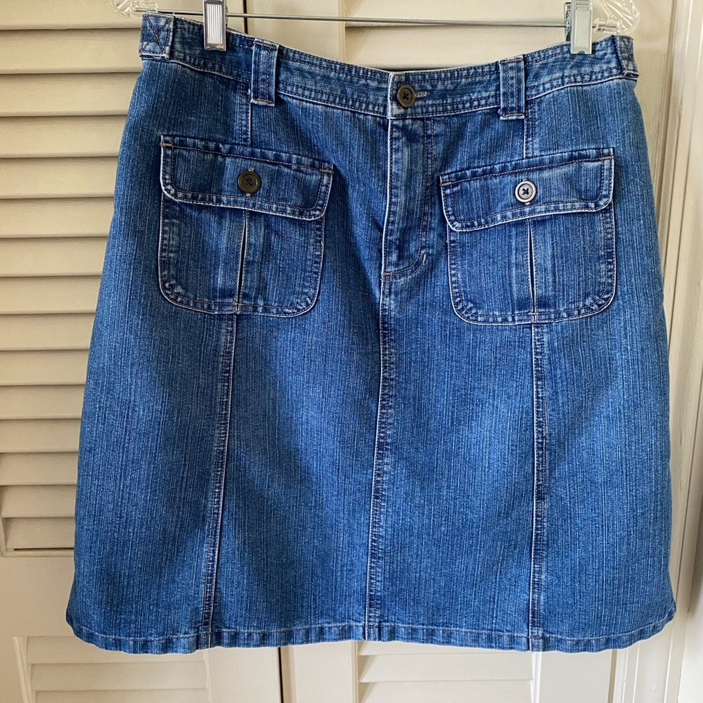 Vintage CHEROKEE Denim Skirt Women's 10 Blue Cotton Mini 80s 90s